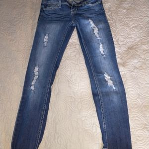 Blue distressed jeans, Blue ASPHALT